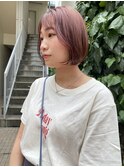あごラインボブ、パープルピンク