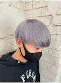 ホワイトシルバー韓国マッシュ似合わせカットブリーチ所沢韓国