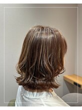 ペチカ(petica) 大人可愛い外はねミディ×ベージュハイライト＊20代30代40代