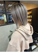 バレイヤージュ、ハイライト、ブリーチ、ボブ、ダブルカラー
