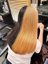 エクファ ヘア リゾート 大津 瀬田店(ex-fa hair resort)&nbsp;くびれヘア/アプリコットオレンジ/ハイライトカラー/大津/瀬田