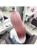 ブリーチ2回 ピンクベージュカラー