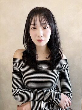 プランツヘアー ミディアムレイヤーカット 博多美容室 原依里