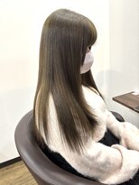 ルルズ(LULUS)&nbsp;オリーブグレージュオリーブベージュブリーチ無しダブルカラー