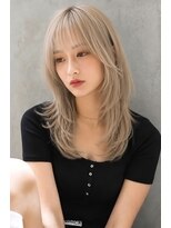 アリュールヘアー ヴィヴィ(ALLURE hair vivi)&nbsp;【ALLURE】レイヤーカット_ロングウルフ_ミルクティーベージュ