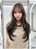 くびレイヤーボブルフネビージュ小顔ワンレンこなれミディ