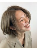 伸ばしかけボブ×透明感ベージュ