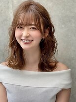 ユアーズヘア 日吉店(youres hair)&nbsp;色っぽい　ふんわりミディ　色っぽミディ　ナチュラルパーマ