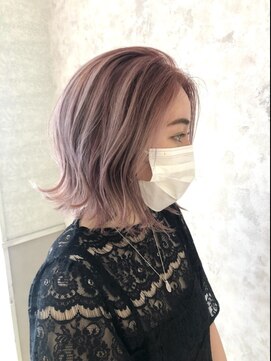 ラボヌールヘアー オリビエ 北千住店(La Bonheur hair Olivier) ホワイトピンク☆チェリーブラウン/ふんわりカール