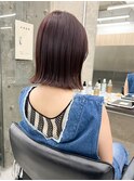 レッドブラウン×切りっぱなしボブ