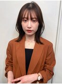 小顔くびれイヤーオルチャンバング×モカブラウン
