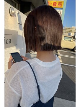 ヘアー テクニカ(hair Technica) モカベージュ×ぱつっとボブ♪