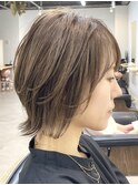 黒髪/グレーベージュ/レイヤーロング/前髪パーマ[西船橋/津田沼]