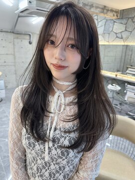 サイン 渋谷(SIGN) 韓国ヘアハッシュカットレイヤーカットグレージュブリーチ無し