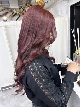 リア(riah) ダブルカラーミルクティーベージュレイヤーカット韓国ヘア