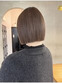ミルクティーベージュぷつっとボブケアブリーチ 梅田