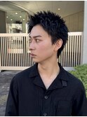 スパイキーショート/ツイストスパイラル波巻きメンズウルフ