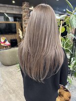 ルーナヘアー(LUNA hair)&nbsp;ダブルカラー/ブリーチ/白髪ぼかし/ミルクティーベージュ/ロング