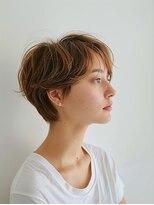 クラン(Chlan) 大人丸みショート×ミルクティーベージュ