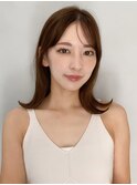 小顔 前髪 レイヤーカット くびれヘア ハイライトカラー"