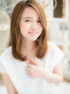 カバーヘア 上尾西口店(COVER HAIR) かき上げバング抜け感マロンベージュミディh4上尾20代30代40代