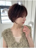 グランマッシュ/細めハイライト/ショート/白髪ぼかし/前髪/大宮