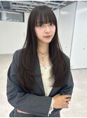 韓国風　顔まわりレイヤー　グレージュ