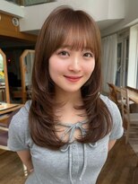 バイオレット 表参道店(Violet) ミディアムレイヤーカットワイドバングモカブラウンTK-65