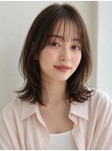 ミディアム髪型20代30代40代50代前髪あり前髪なし面長丸顔越谷
