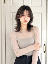 アロマ ヘアー ルーム 新宿3号店(AROMA hair room)&nbsp;韓国レイヤー/外ハネミディアム/ハッシュカット/流しバング/新宿