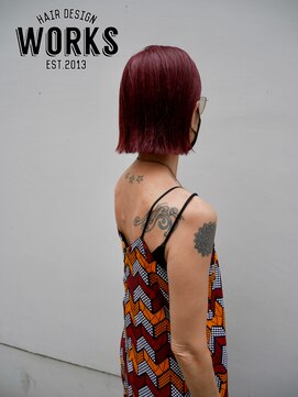 ワークス ヘアデザイン(WORKS HAIR DESIGN) オレンジレッドカラーbob