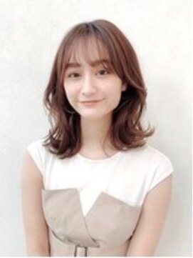 ジュネス 銀座(JYUNESU) 大人ミディアム外ハネ小顔くびれヘア透明感カラー韓国風/銀座