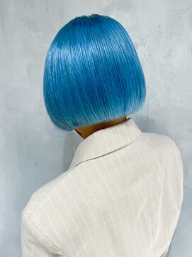 アルバム 渋谷パルコ(ALBUM) 水色ショートボブ_グレージュカラーボブウルフ_ba358731