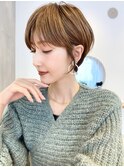 大人可愛い20代30代40代50代小顔ショートボブ丸みショートくびれ