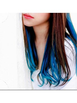 ルフレ 新宿本店1st(Reflet) インナーカラー/ブルー/プルエクステ