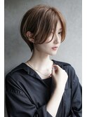 大人ショートボブ丸みショートカットマッシュショート前髪あり