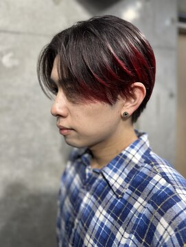 フルブルーム 東林間(fullbloom) メンズカットセンターパートグラデーションカラーケアブリーチ