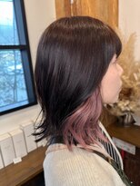 チェリッシュ(Cherish)&nbsp;ショートウルフイヤリングカラーインナーカラーチェリーピンク