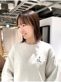 サイドバング×外ハネボブ×ブリーチなしカラー