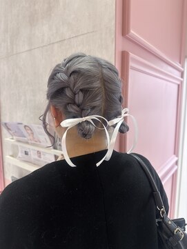 リー 梅田(Lee) シルバーラベンダー×リボンアレンジ