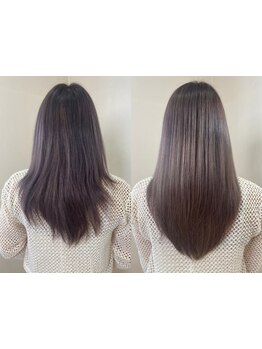 艶とまとまりが叶う縮毛矯正で癖毛のお悩み解消◎カラーも同時OK！巻ける縮毛矯正で理想のヘアスタイルに♪