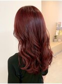 【ブリーチなしダブルカラー】ロングレイヤー/ブラウンレッド