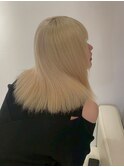 15647ブリーチ＆ダブルカラー金髪ホワイトブロンドレイヤー