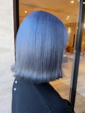 セットアップ 倉敷中庄店(SET-UP) ケアブリーチ くすみブルー トリプルカラー