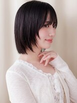 カバーヘア ブリス 川口(COVER HAIR bliss) 顔周りハッシュカット大人かわいい黒髪レイヤーボブ20代30代Z