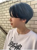簡単スタイリング　ハンサム　ショート　ネイビーブルー