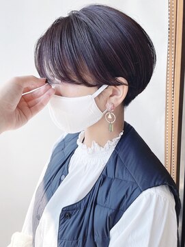 モリオフロムロンドン 原宿本店(morio from London) 【morio 原宿】刈り上げマッシュショート　クランベリーカラー