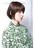 大人可愛い20代30代40代小顔ペールベージュ 丸みボブA10