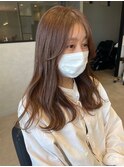 ニュアンスハイライトカラー♪韓国風ふんわりロングヘア