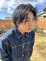 エン(en)&nbsp;センター分け×ネイビーブラック